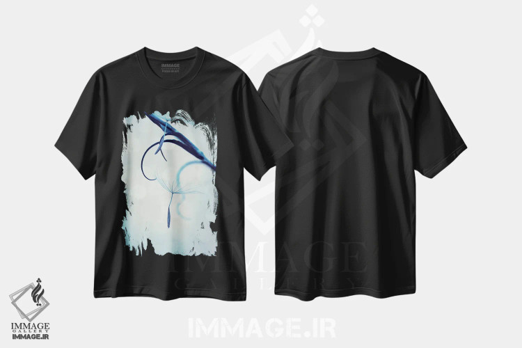 تیشرت مشکی طرح دار شناور بودن، مدیوم اثر کلودیا دروسرت | immage.ir