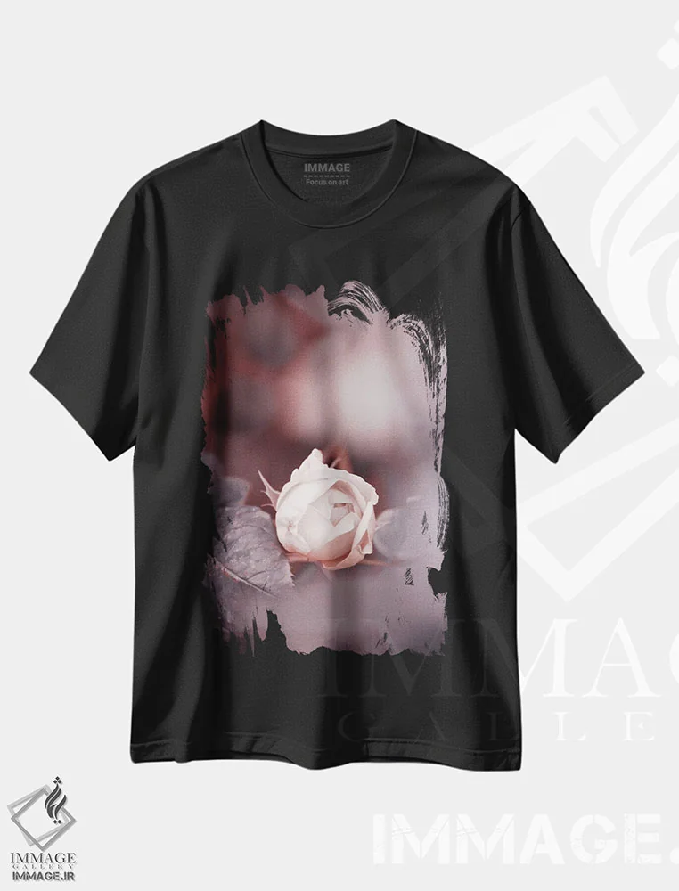 تیشرت مشکی طرح دار نوستالژی، مدیوم اثر کلودیا دروسرت | فروشگاه ایماژ