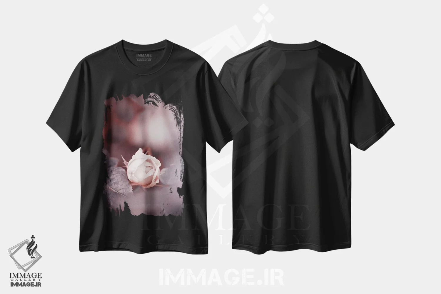 تیشرت مشکی طرح دار نوستالژی، مدیوم اثر کلودیا دروسرت | فروشگاه ایماژ
