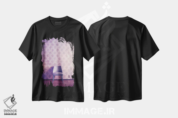 تیشرت مشکی طرح دار صندلی راحتی III، تزئینی اثر کلودیا دروسرت | فروشگاه ایماژ