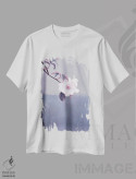 تیشرت سفید طرح دار رز وحشی، مدیوم اثر کلودیا دروسرت | فروشگاه ایماژ