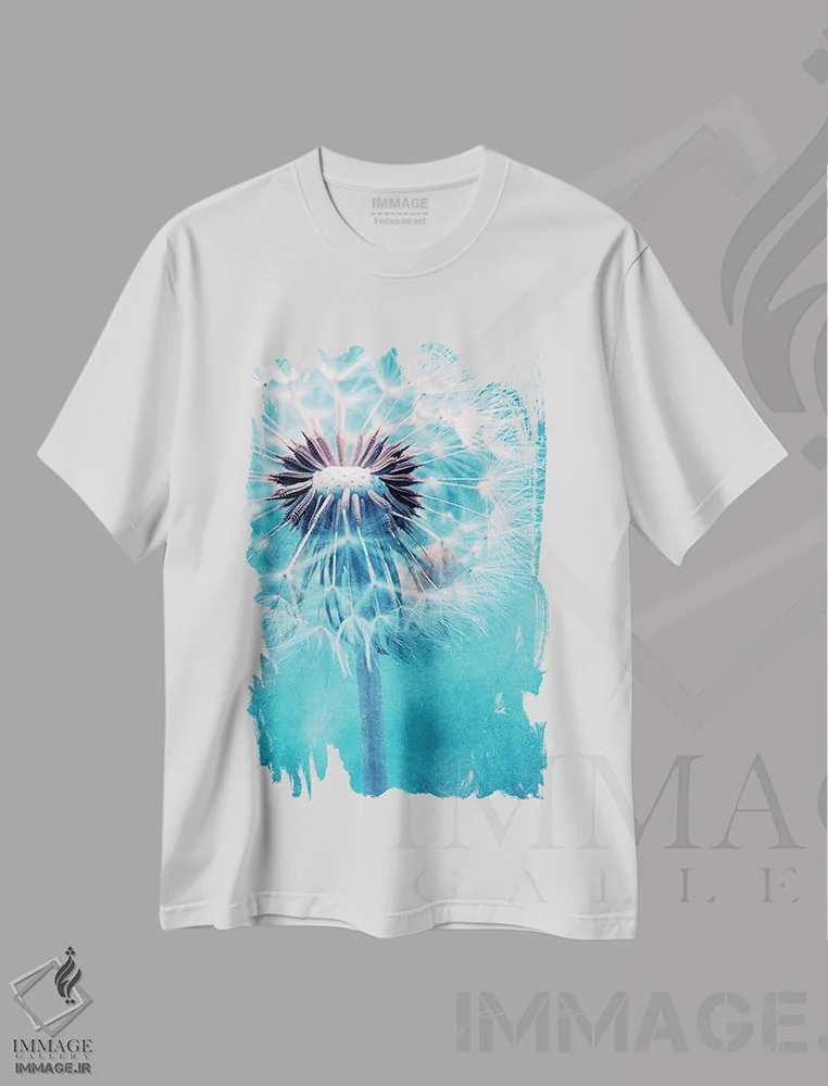 تیشرت سفید طرح دار قاصدک، مدیوم اثر کلودیا دروسرت | immage.ir