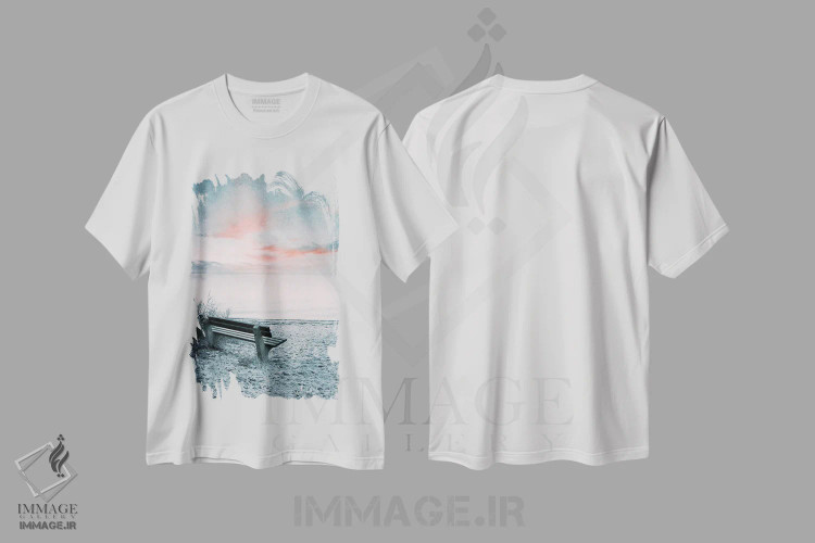 تیشرت سفید طرح دار تنها، هنر دیجیتال اثر کلودیا دروسرت | immage.ir