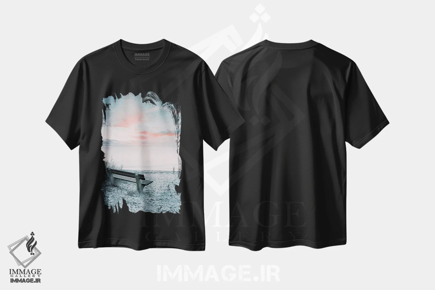 تیشرت مشکی طرح دار تنها، هنر دیجیتال اثر کلودیا دروسرت | فروشگاه ایماژ