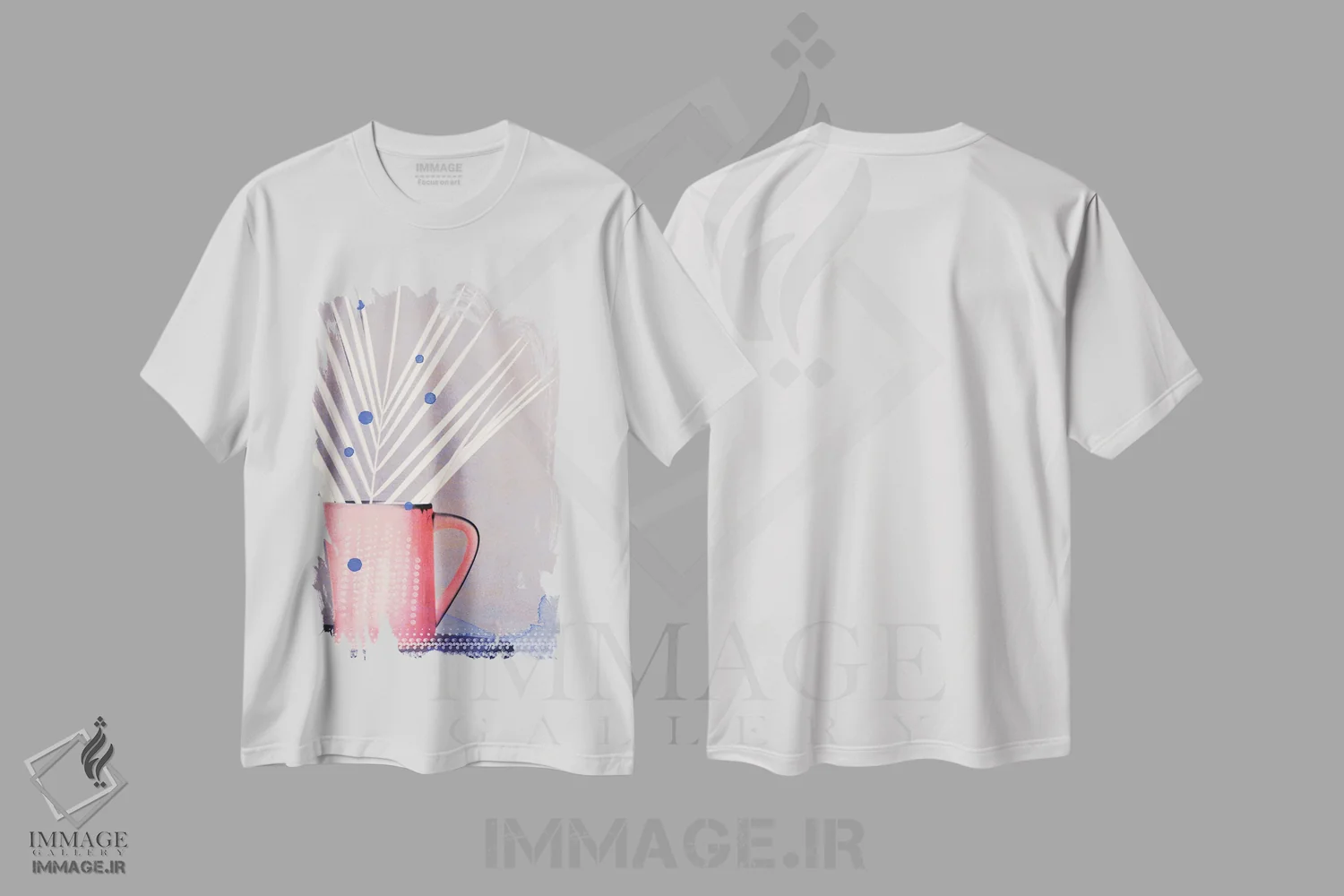 تیشرت سفید طرح دار طبیعت بی جان مدرن، هنر دیجیتال اثر کلودیا دروسرت | immage.ir