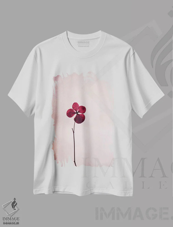 تیشرت سفید طرح دار هورتنسیا، مدیوم اثر کلودیا دروسرت | فروشگاه ایماژ