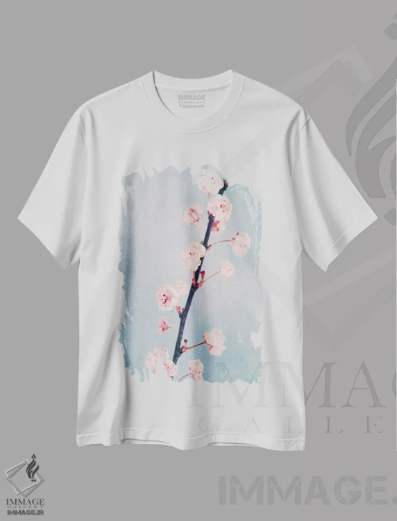 تیشرت سفید طرح دار گیلاس II، تزئینی اثر کلودیا دروسرت | فروشگاه ایماژ