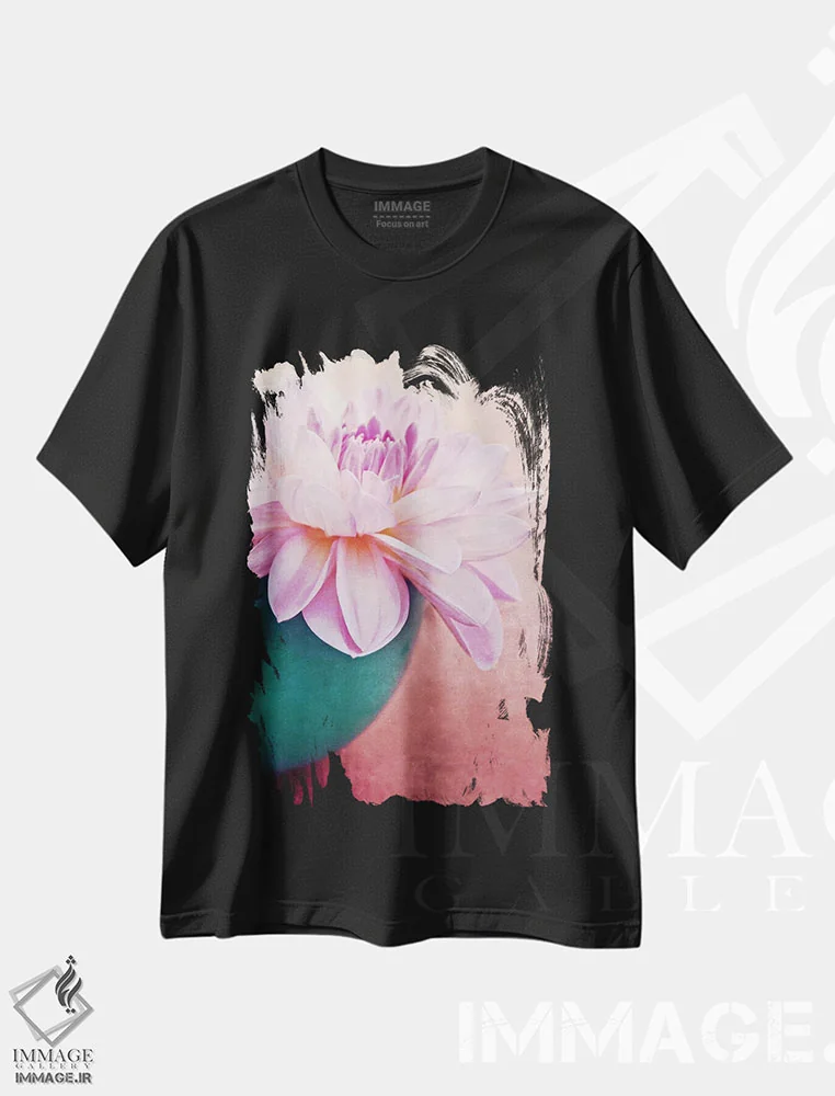 تیشرت مشکی طرح دار زیبایی، مدیوم اثر کلودیا دروسرت | فروشگاه ایماژ