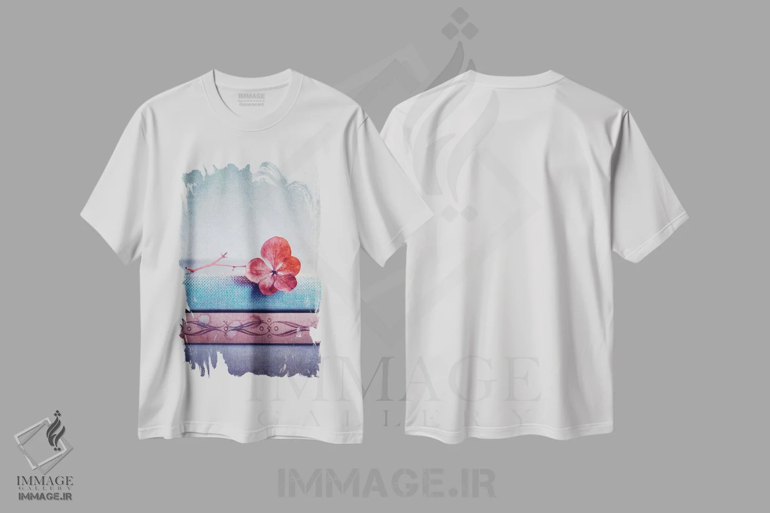 تیشرت سفید طرح دار هورتنسیا صورتی II، تزئینی اثر کلودیا دروسرت | immage.ir