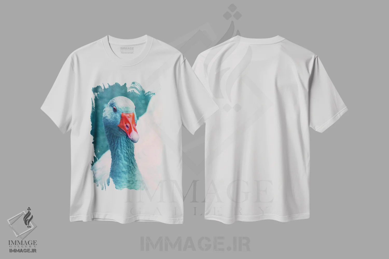 تیشرت سفید طرح دار خانم اردک، مدیوم اثر کلودیا دروسرت | immage.ir