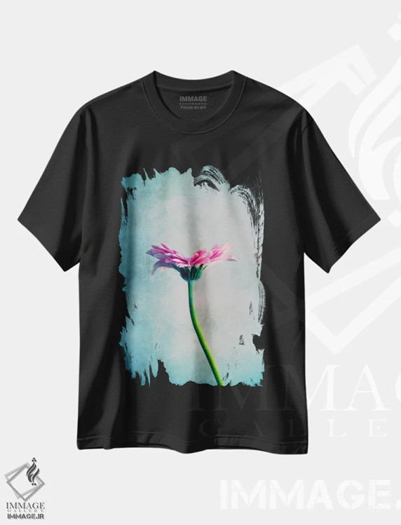 تیشرت مشکی طرح دار مارگریت، مدیوم اثر کلودیا دروسرت | فروشگاه ایماژ