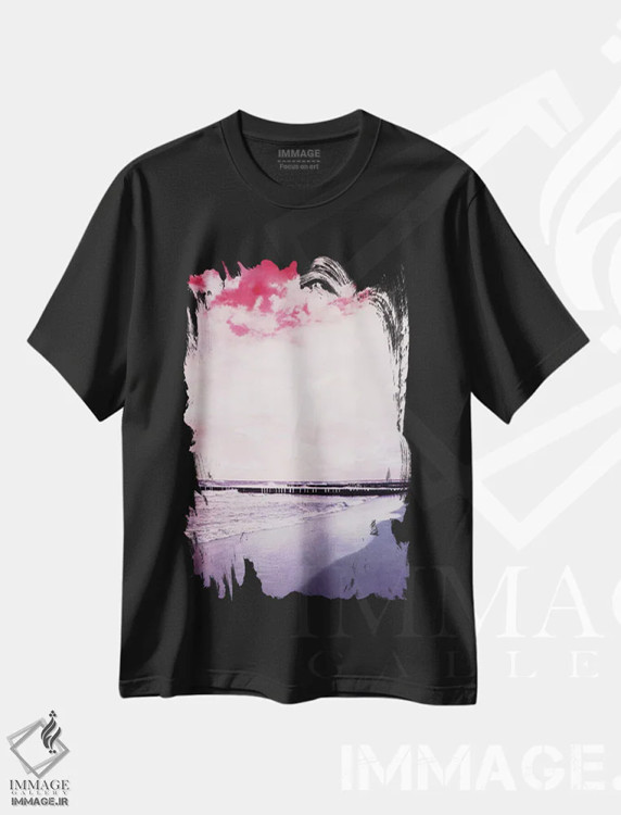 تیشرت مشکی طرح دار ساحل، مدیوم اثر کلودیا دروسرت | immage.ir