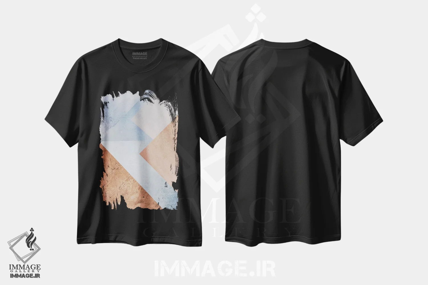 تیشرت مشکی طرح دار مربع، آبستره اثر کلودیا دروسرت | immage.ir