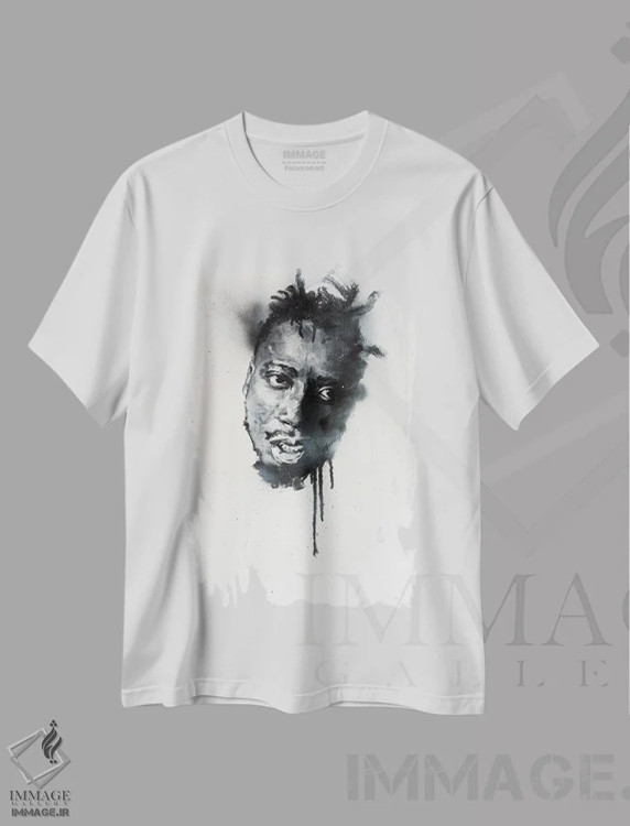 تیشرت سفید طرح دار اولد درتی بَستِرد، هنر آمریکایی آفریقایی تبار اثر کدی سن | فروشگاه ایماژ