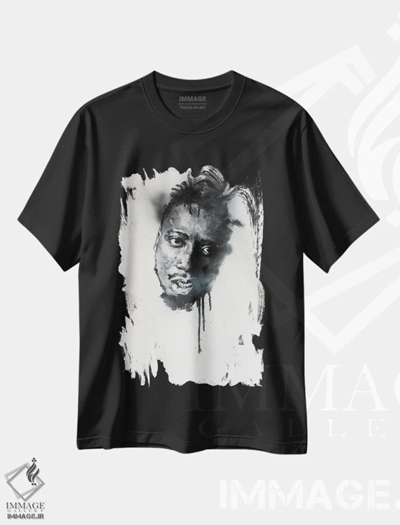 تیشرت مشکی طرح دار اولد درتی بَستِرد، هنر آمریکایی آفریقایی تبار اثر کدی سن | immage.ir