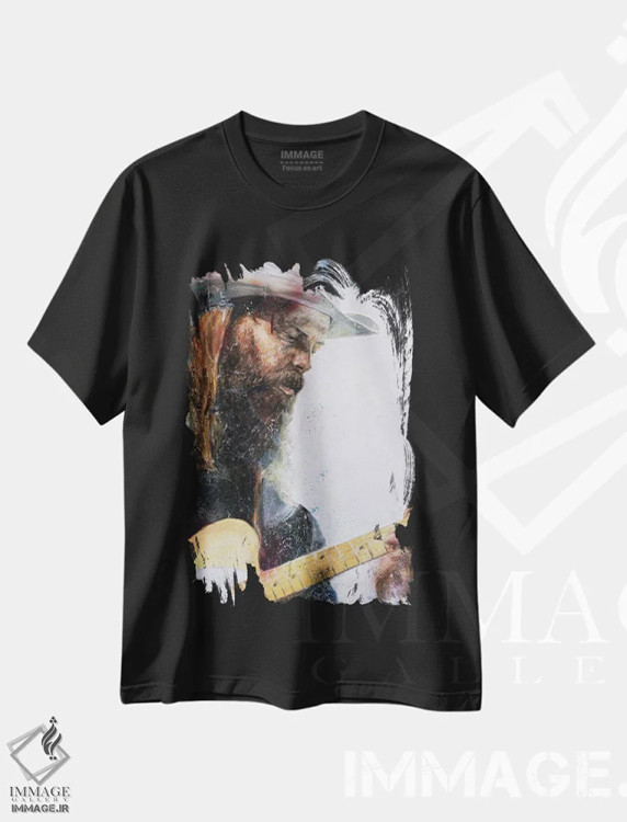 تیشرت مشکی طرح دار استیپلتون، هنر فاخر معاصر اثر کدی سن | فروشگاه ایماژ