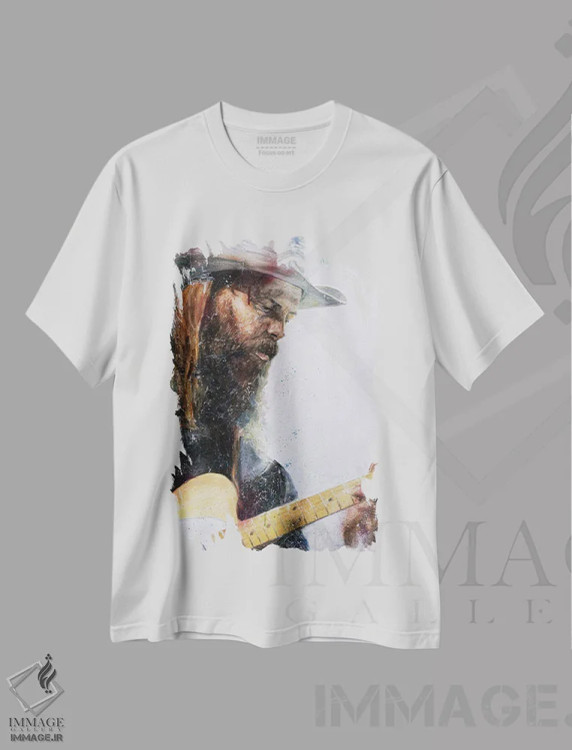 تیشرت سفید طرح دار استیپلتون، هنر فاخر معاصر اثر کدی سن | immage.ir