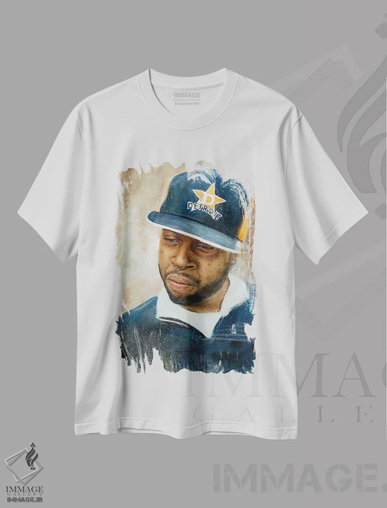 تیشرت سفید طرح دار جی دیلا، هنر آمریکایی آفریقایی تبار اثر کدی سن | immage.ir