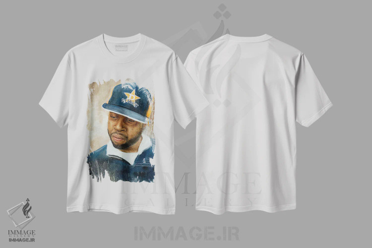 تیشرت سفید طرح دار جی دیلا، هنر آمریکایی آفریقایی تبار اثر کدی سن | immage.ir