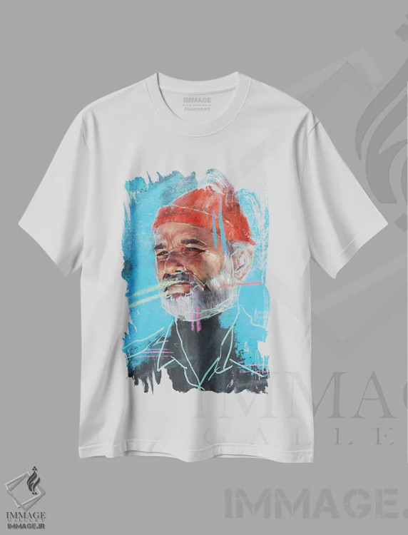 تیشرت سفید طرح دار بیل موری، دکور معاصر اثر کدی سن | immage.ir