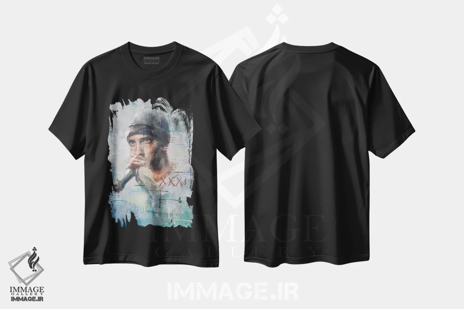 تیشرت مشکی طرح دار ۸ مایل، دکور معاصر اثر کدی سن | immage.ir