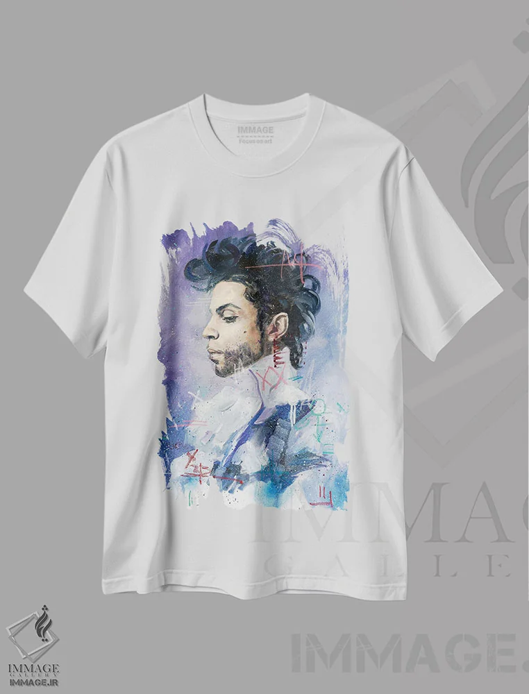 تیشرت سفید طرح دار پرینس، هنر آمریکایی آفریقایی تبار اثر کدی سن | immage.ir