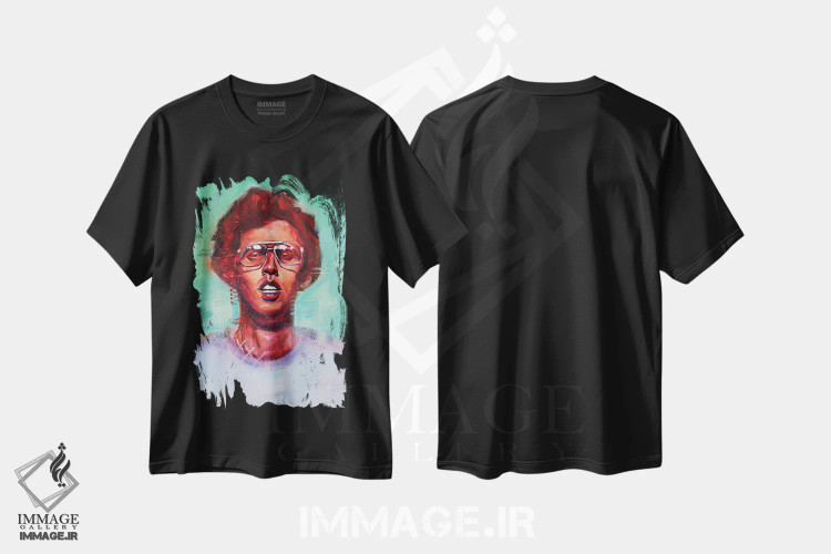 تیشرت مشکی طرح دار ناپلئون داینامایت، هنر فاخر معاصر اثر کدی سن | فروشگاه ایماژ