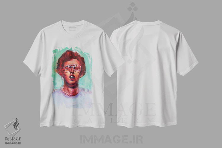 تیشرت سفید طرح دار ناپلئون داینامایت، هنر فاخر معاصر اثر کدی سن | immage.ir