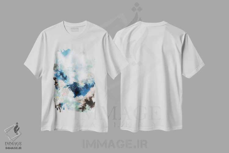 تیشرت سفید طرح دار شیرجه به سوی آسمان اثر کریستینا دالا والنتینا | فروشگاه ایماژ