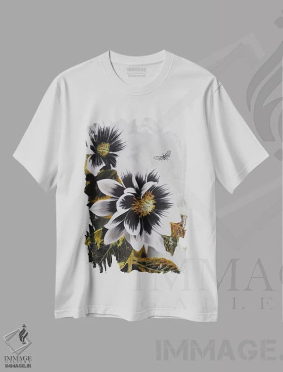 تیشرت سفید طرح دار صورتِ دا�یا، مدیوم اثر شارلوت ادر | فروشگاه ایماژ