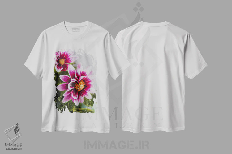 تیشرت سفید طرح دار صورتِ دا�یا در صورتی، مدیوم اثر شارلوت ادر | immage.ir
