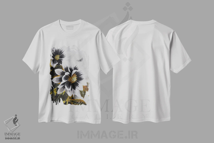 تیشرت سفید طرح دار صورتِ دا�یا، مدیوم اثر شارلوت ادر | فروشگاه ایماژ