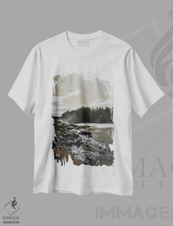تیشرت سفید طرح دار درخشندگی، مدیوم اثر شارلوت ادر | فروشگاه ایماژ