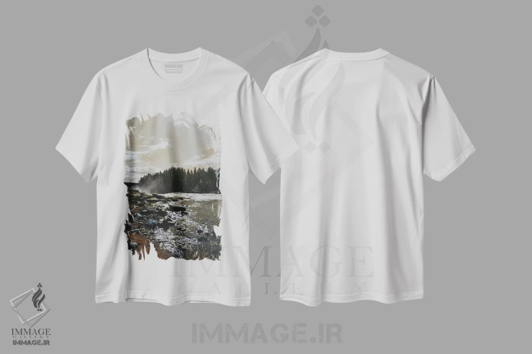تیشرت سفید طرح دار درخشندگی، مدیوم اثر شارلوت ادر | فروشگاه ایماژ
