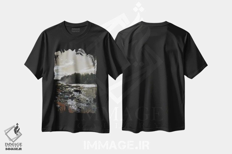 تیشرت مشکی طرح دار درخشندگی، مدیوم اثر شارلوت ادر | immage.ir