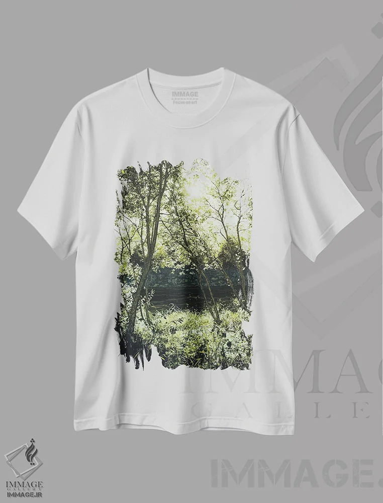تیشرت سفید طرح دار اخرا سبز یکم، مدیوم اثر شارلوت ادر | immage.ir