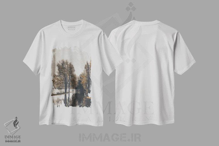 تیشرت سفید طرح دار آب بالا یکم، مدیوم اثر شارلوت ادر | فروشگاه ایماژ