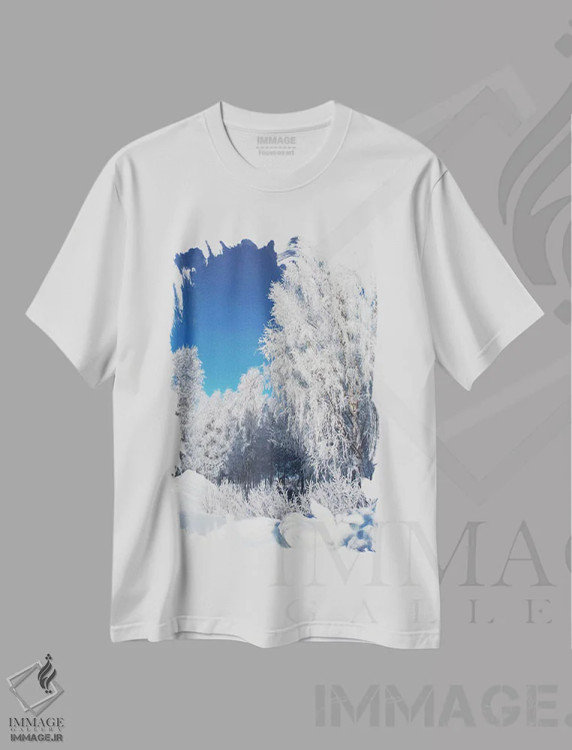تیشرت سفید طرح دار برف ترد، مدیوم اثر شارلوت ادر | فروشگاه ایماژ