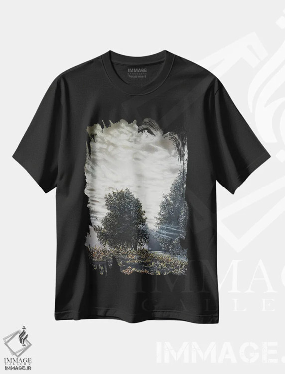 تیشرت مشکی طرح دار نور و سایه ها، مدیوم اثر شارلوت ادر | فروشگاه ایماژ