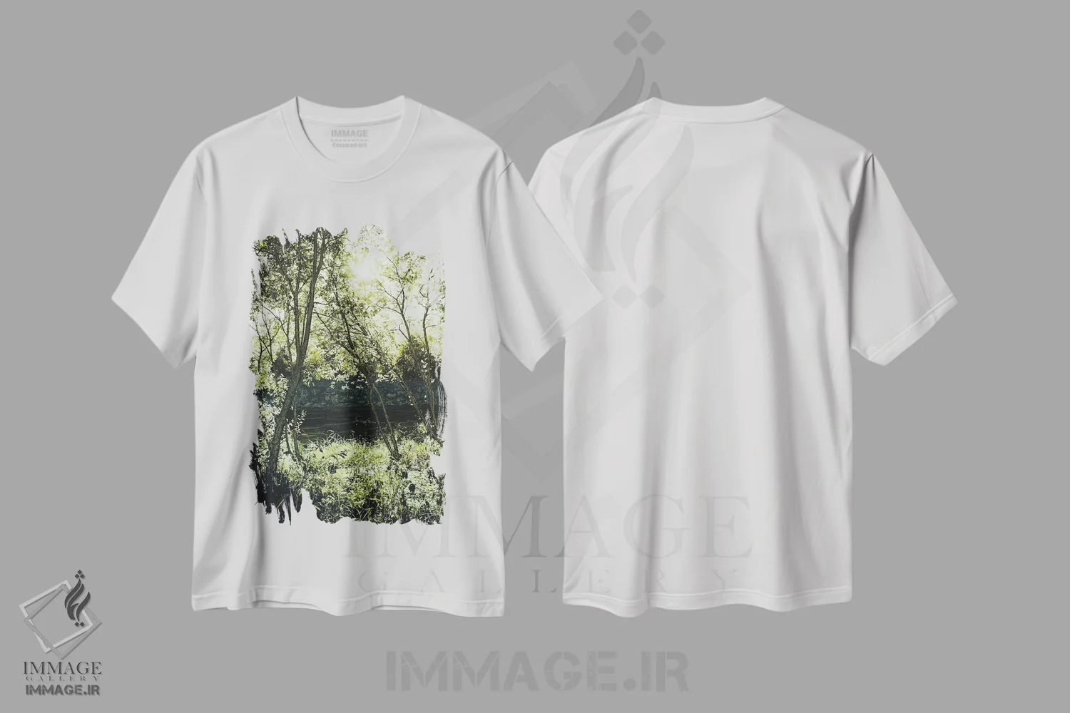 تیشرت سفید طرح دار اخرا سبز یکم، مدیوم اثر شارلوت ادر | immage.ir