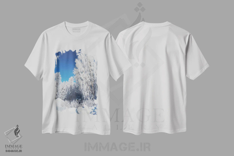 تیشرت سفید طرح دار برف ترد، مدیوم اثر شارلوت ادر | فروشگاه ایماژ