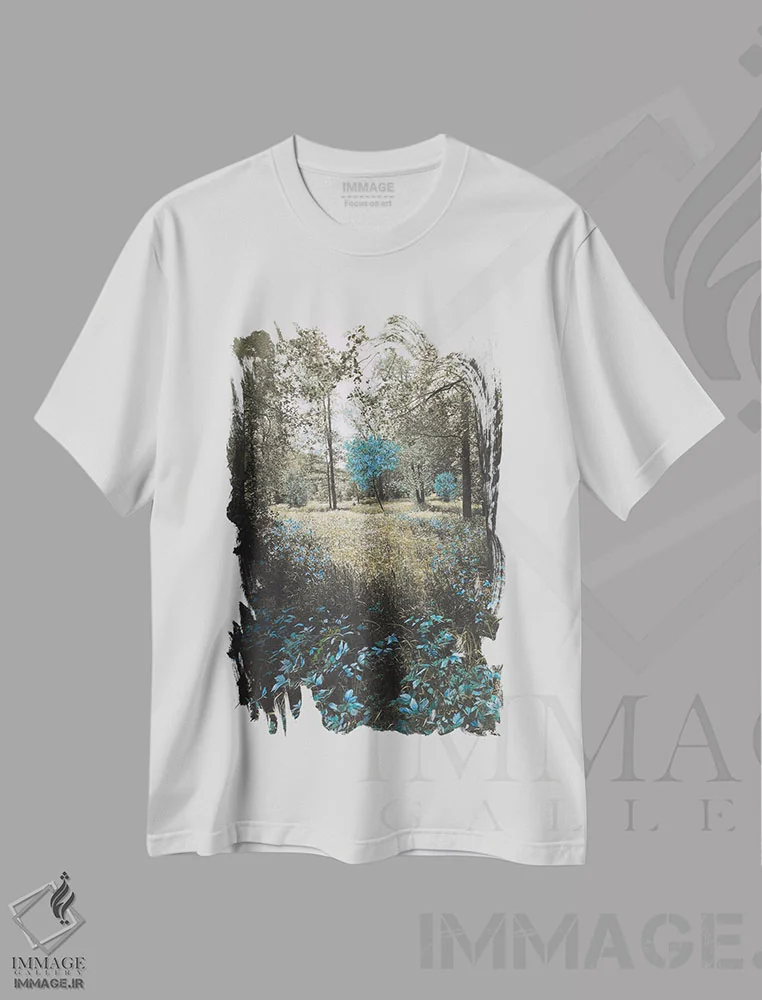 تیشرت سفید طرح دار پارک، مدیوم اثر شارلوت ادر | immage.ir