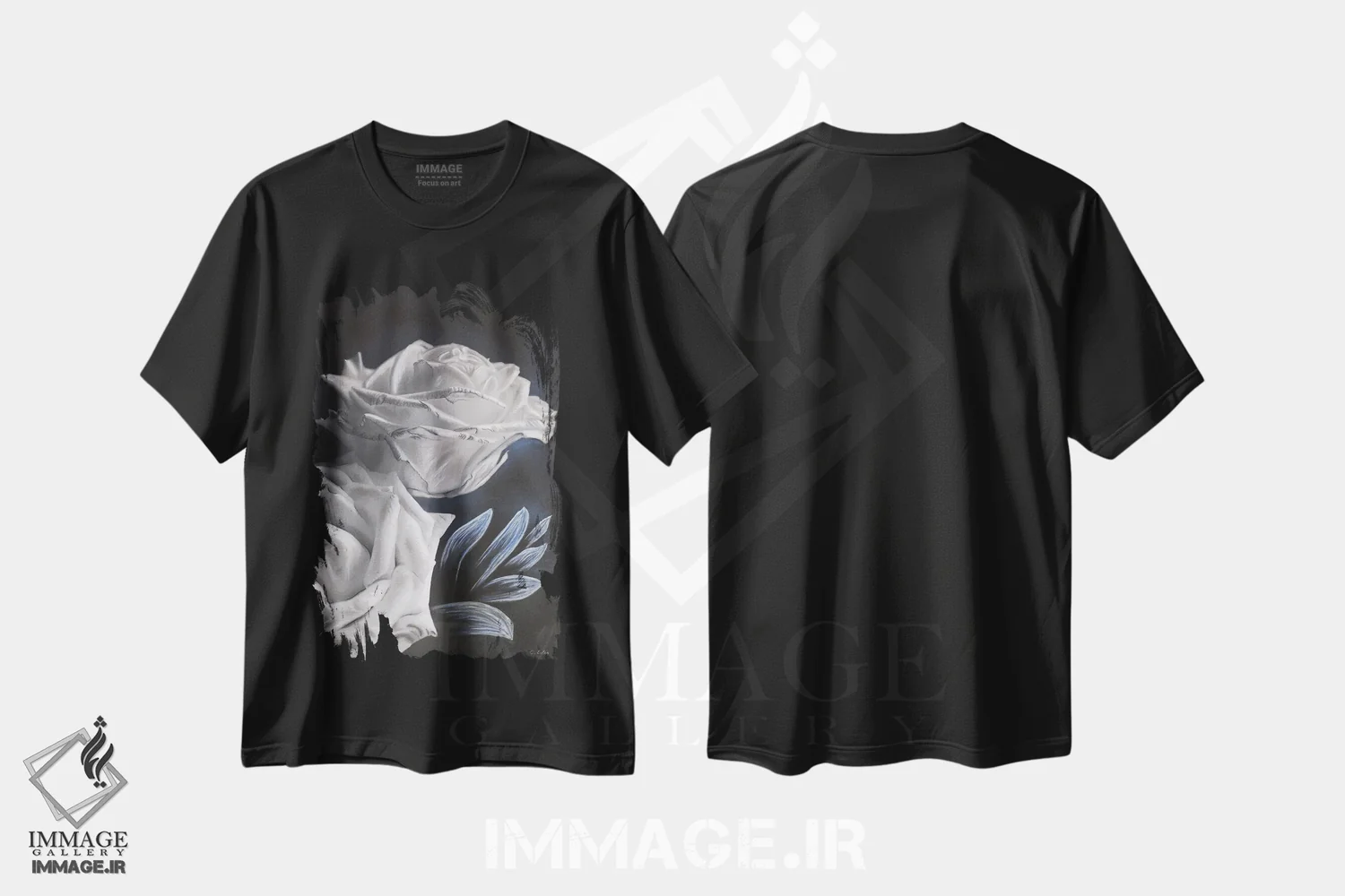 تیشرت مشکی طرح دار رزهای اعتماد، مدیوم اثر شارلوت ادر | immage.ir