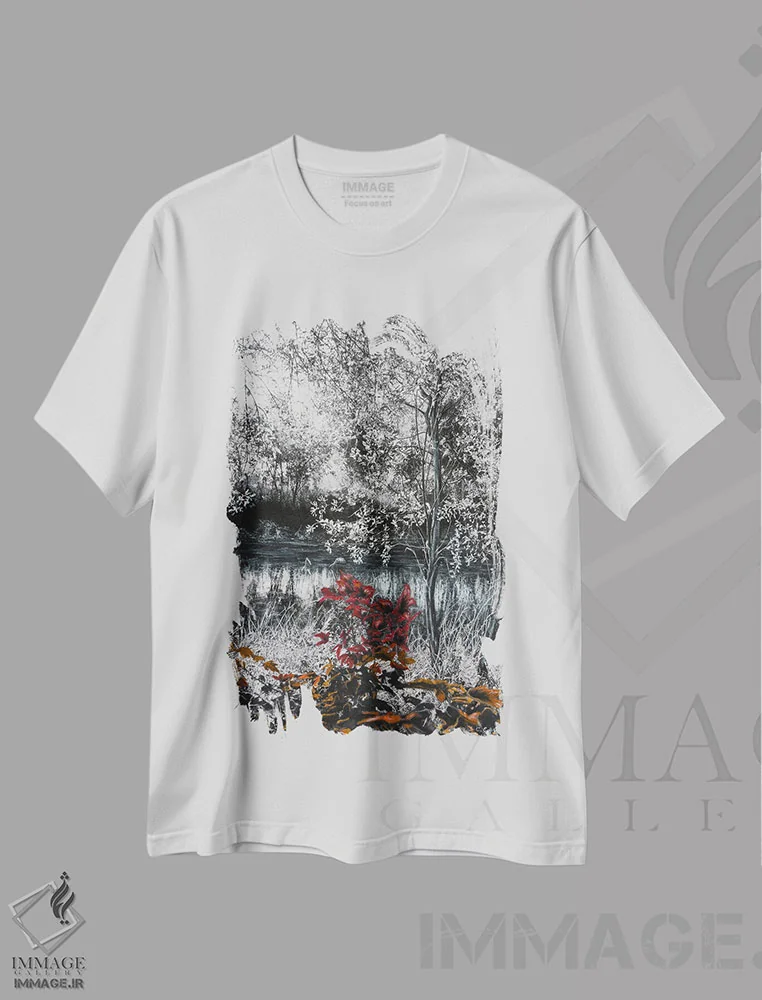 تیشرت سفید طرح دار شکوفایی، مدیوم اثر شارلوت ادر | immage.ir