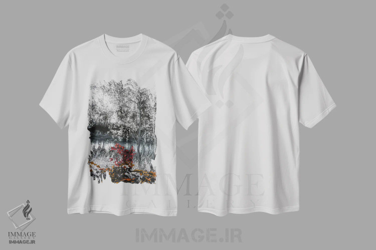 تیشرت سفید طرح دار شکوفایی، مدیوم اثر شارلوت ادر | immage.ir