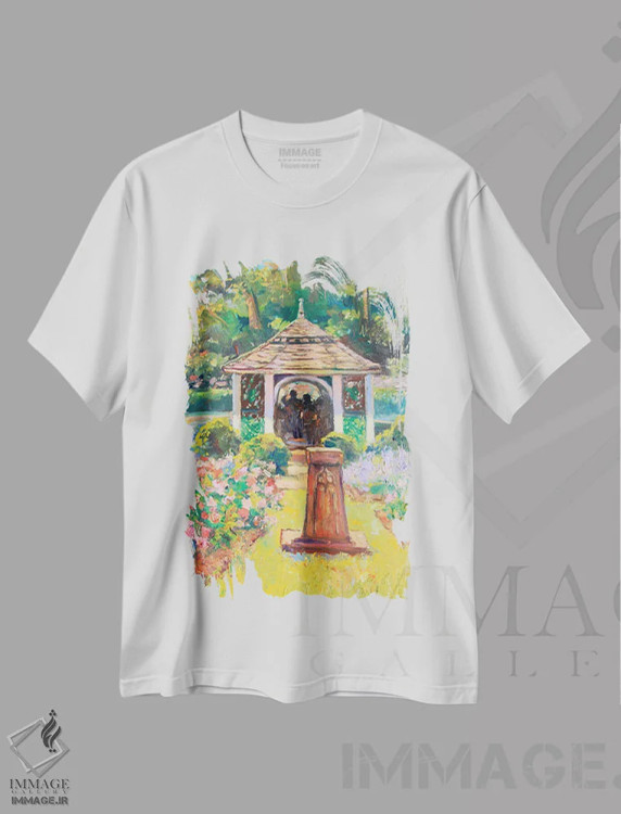 تیشرت سفید طرح دار گردهمایی در هیل استد، هنر فاخر معاصر اثر کترین ام الیوت | immage.ir