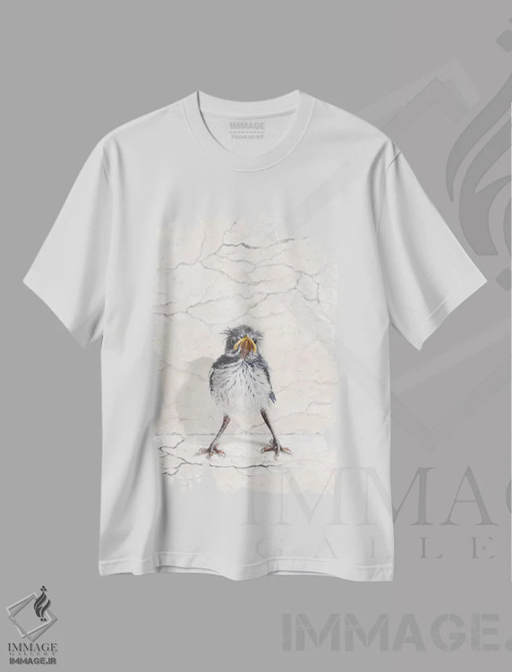 تیشرت سفید طرح دار آشفتگی دوست داشتنی، هنر فاخر معاصر اثر کامی یِل انگل | فروشگاه ایماژ