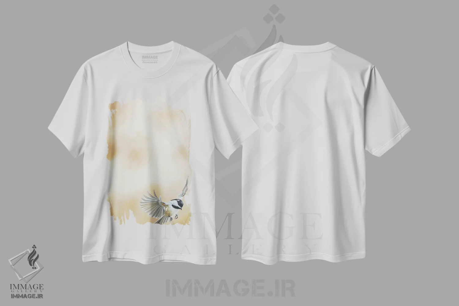 تیشرت سفید طرح دار پرواز در اوج دوم، دکور معاصر اثر کامی یِل انگل | immage.ir