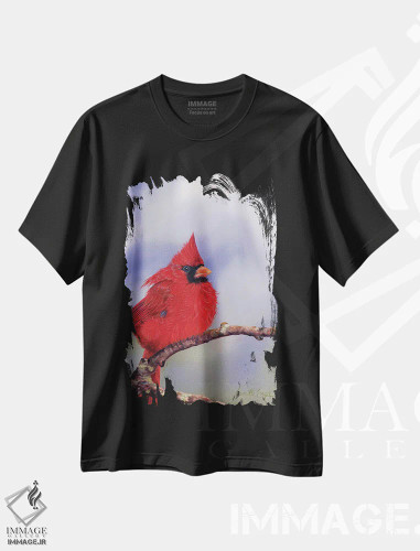 تیشرت مشکی طرح دار بر شاخه، دکور معاصر اثر کامی یِل انگل | فروشگاه ایماژ