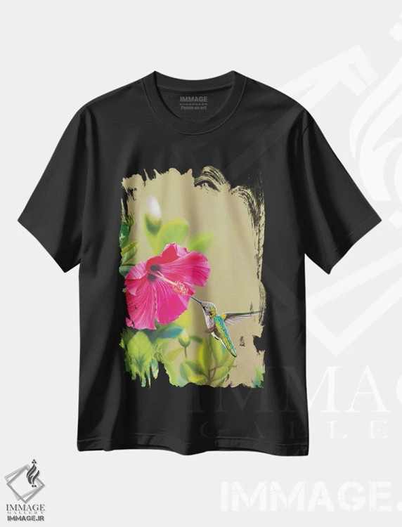 تیشرت مشکی طرح دار هدف تعیین شد، هنر فاخر معاصر اثر کامی یِل انگل | immage.ir